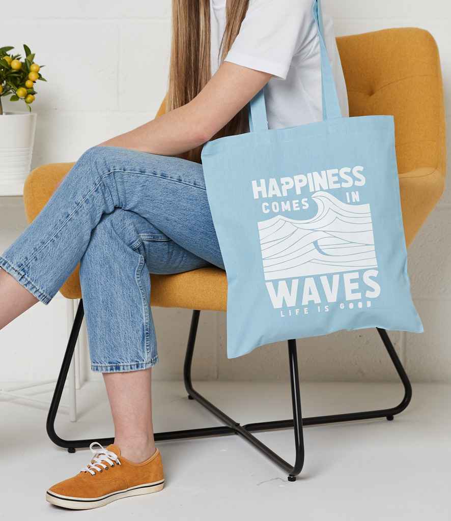 Brand Lab Cotton Long Handle Shopper in Light Blue