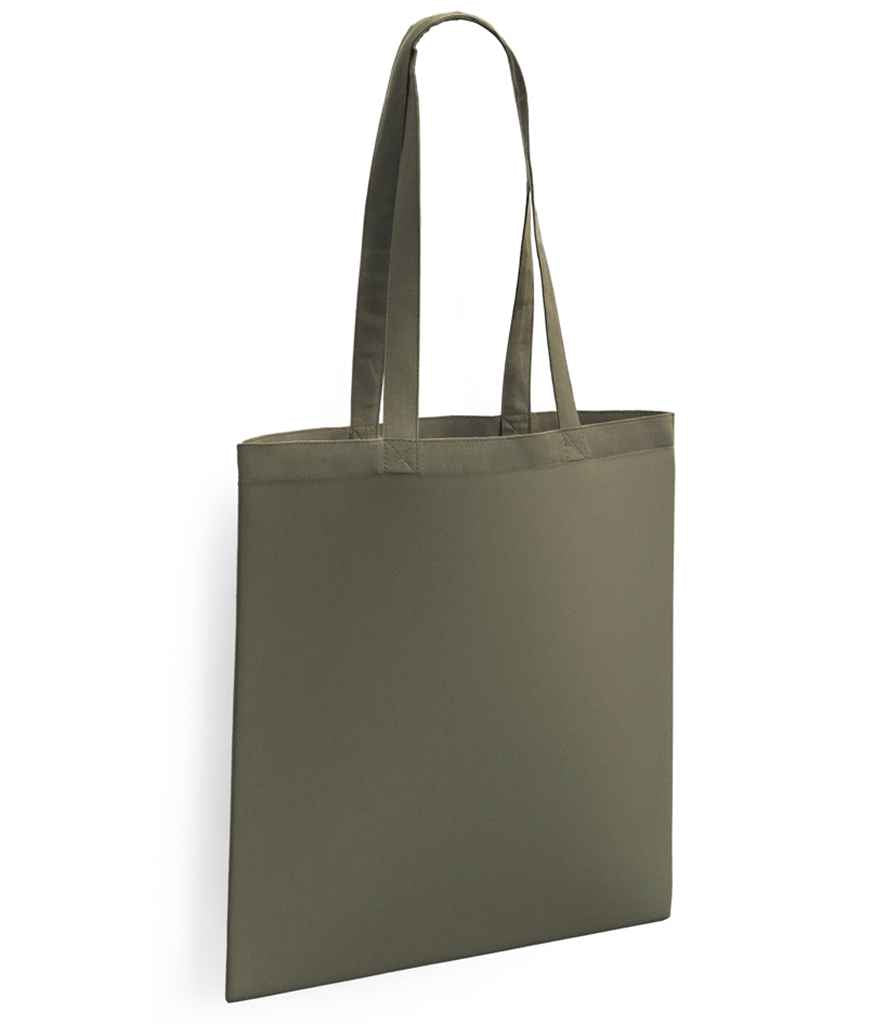 Brand Lab Cotton Long Handle Shopper in Olive Green, front view