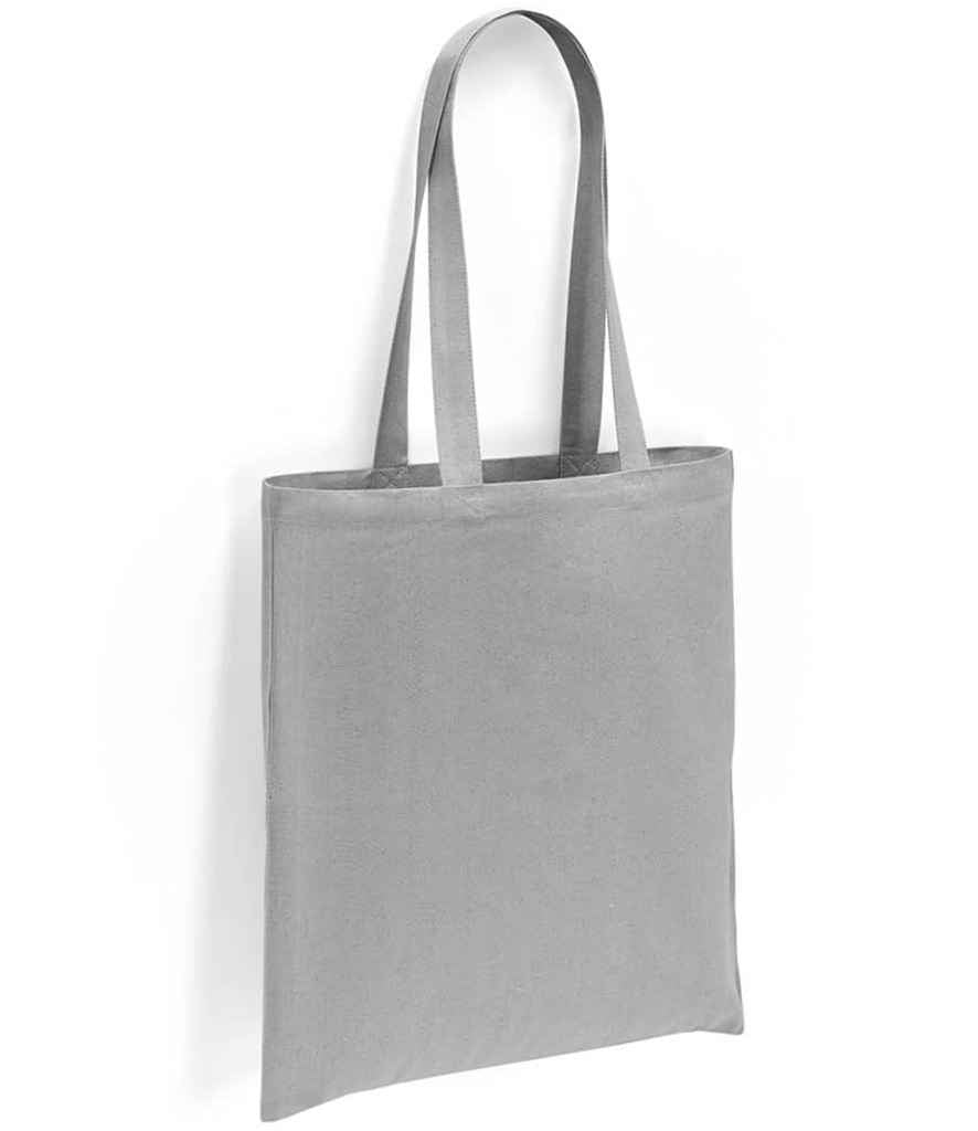 Brand Lab Cotton Long Handle Shopper in Silver, front view