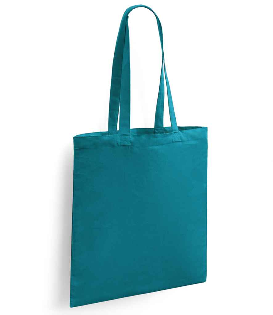 Brand Lab Cotton Long Handle Shopper in Teal, front view