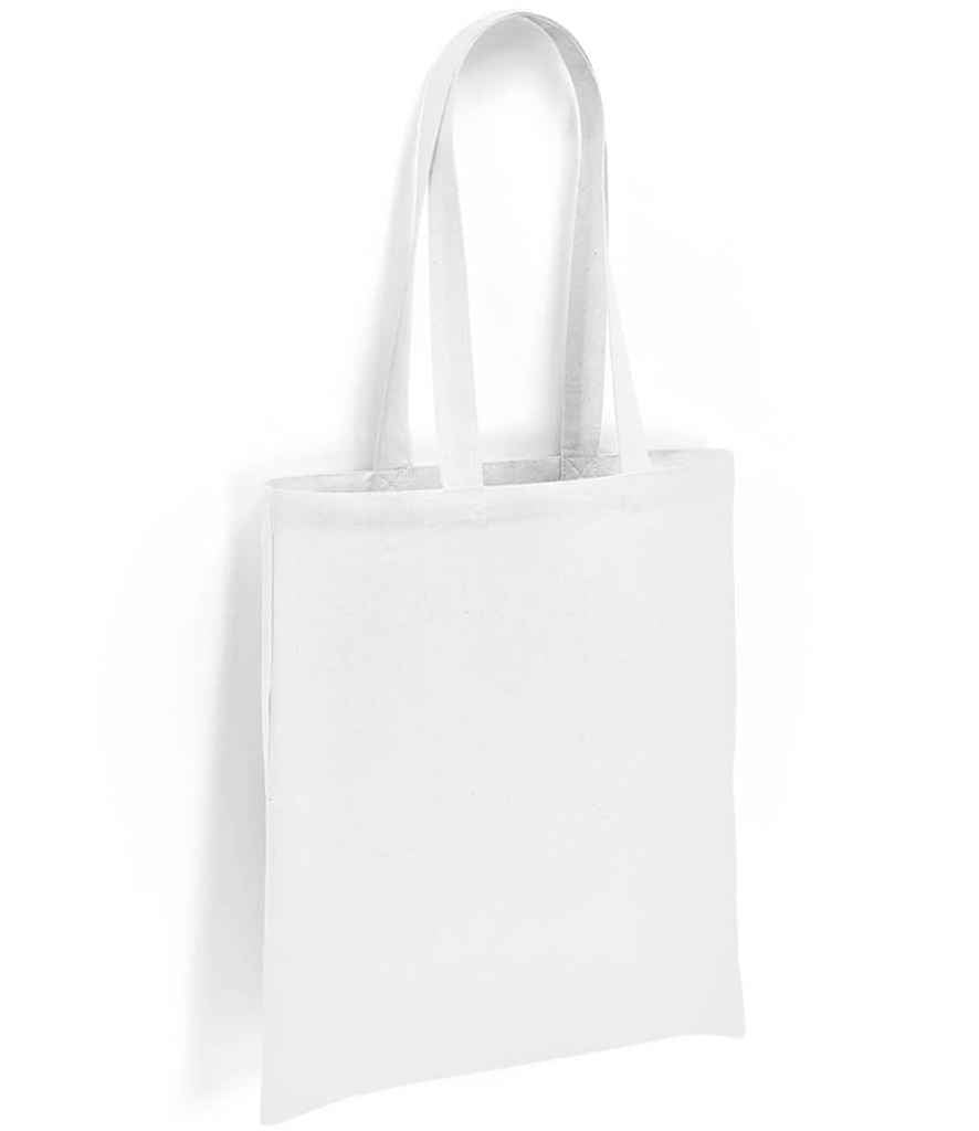 Brand Lab Cotton Long Handle Shopper in White, front view