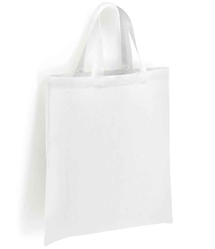 Brand Lab Cotton Short Handle Shopper in White, front view