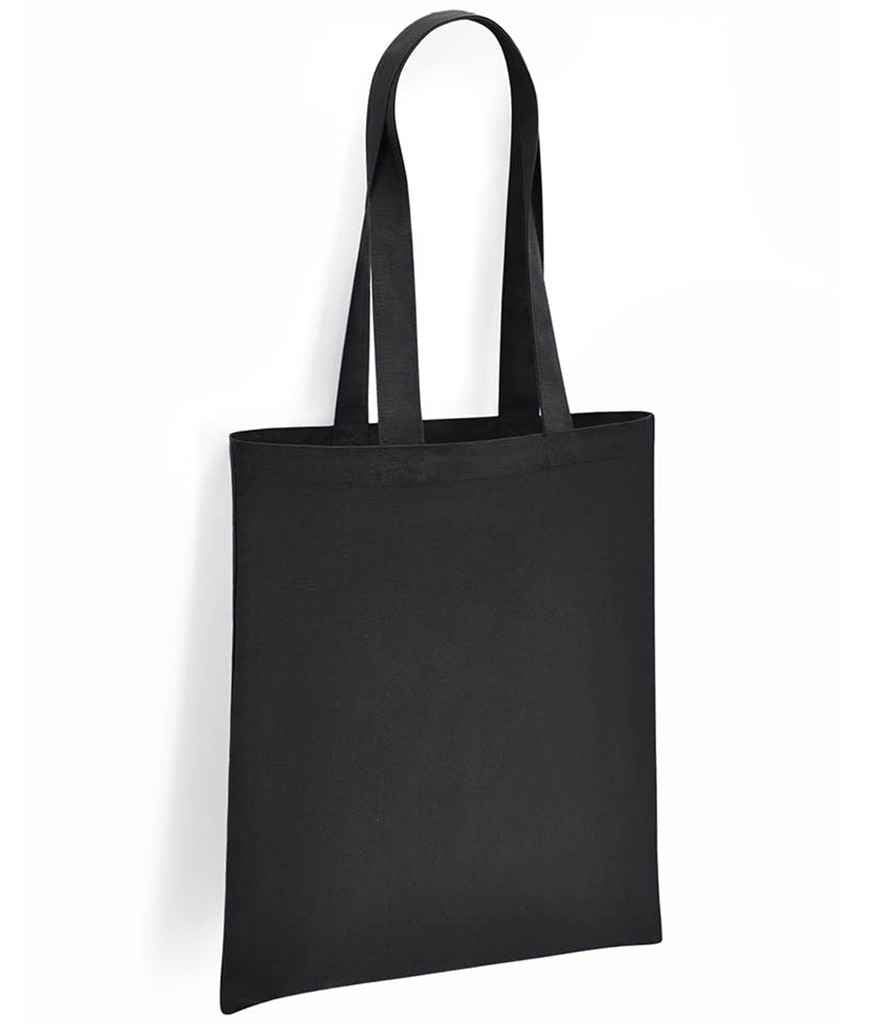 Brand Lab Organic Cotton Long Handle Shopper in Black, front view