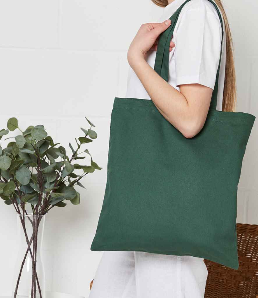 Brand Lab Organic Cotton Long Handle Shopper in Forest Green