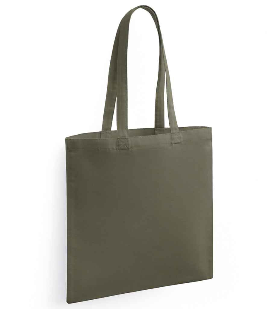 Brand Lab Organic Cotton Long Handle Shopper in Olive Green, front view