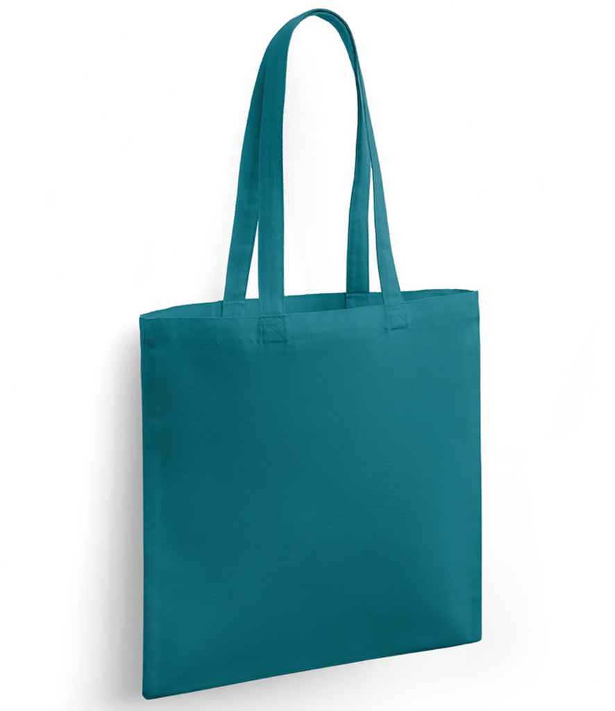 Brand Lab Organic Cotton Long Handle Shopper in Teal, front view