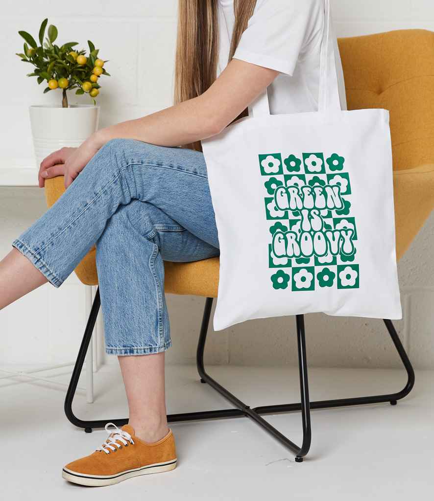Brand Lab Organic Cotton Long Handle Shopper in White