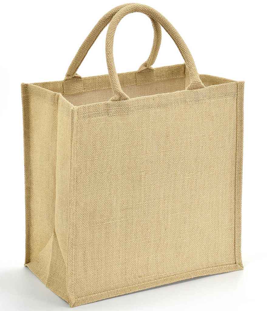 Brand Lab Natural Jute Tote Bag in Natural, front view