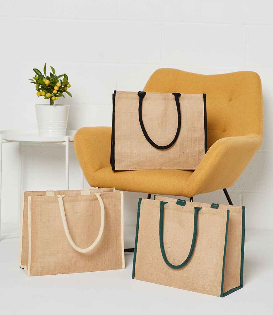 Brand Lab Jute Tipped Shopper in Natural/Cream, front view