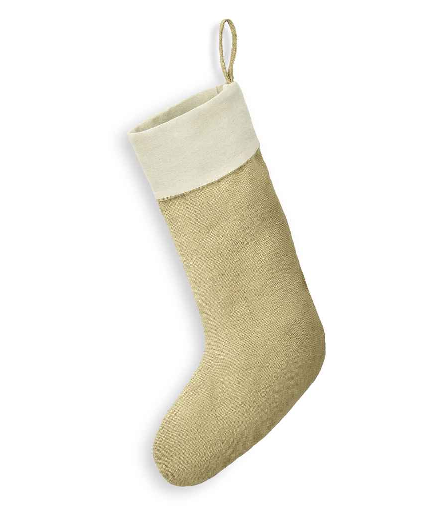 Brand Lab Jute Stocking in Natural/Cream, front view