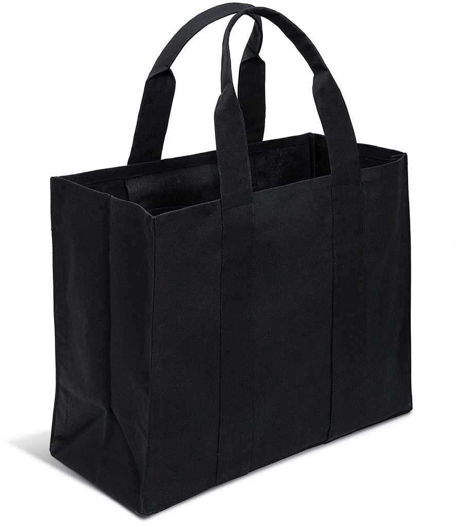 Brand Lab Canvas Wrap Tote Bag in Black/Black, front view
