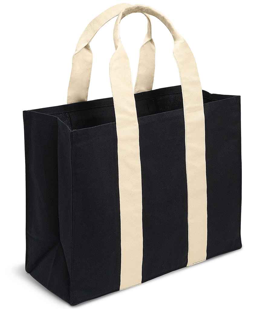 Brand Lab Canvas Wrap Tote Bag in Black/Natural, front view