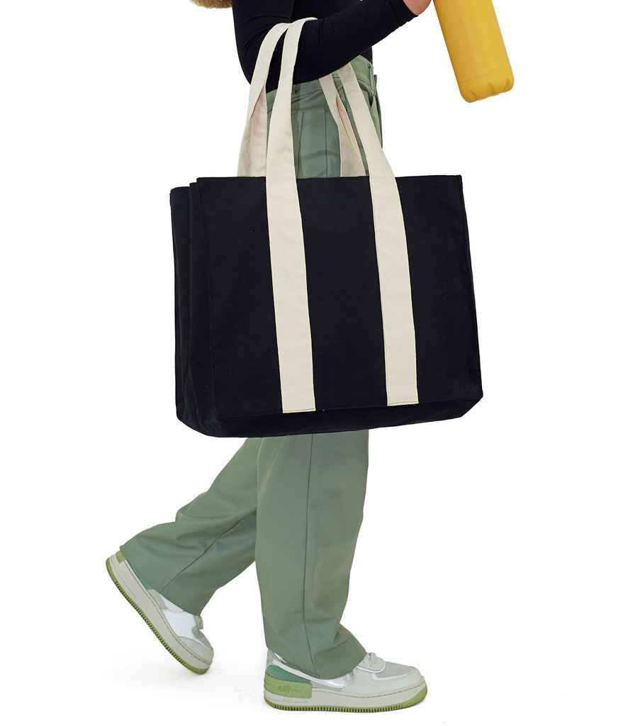 Brand Lab Canvas Wrap Tote Bag in Natural/Natural, back view