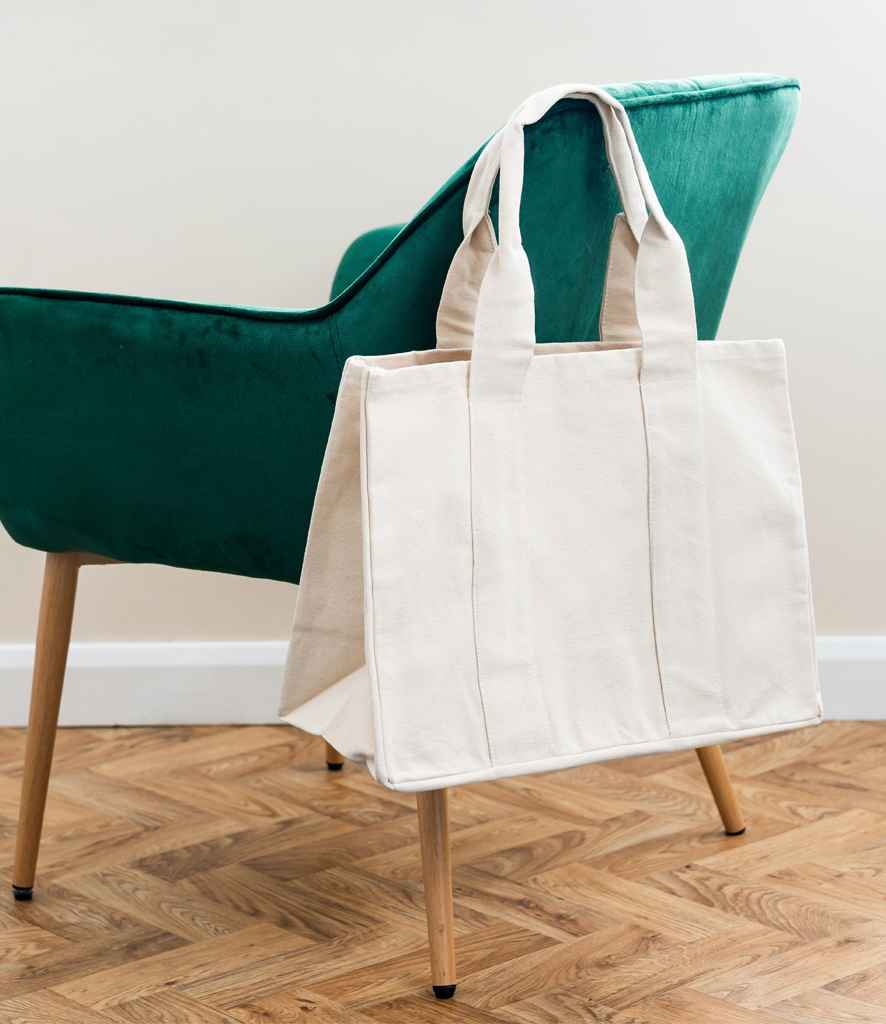 Brand Lab Canvas Wrap Tote Bag in Natural/Natural, front view
