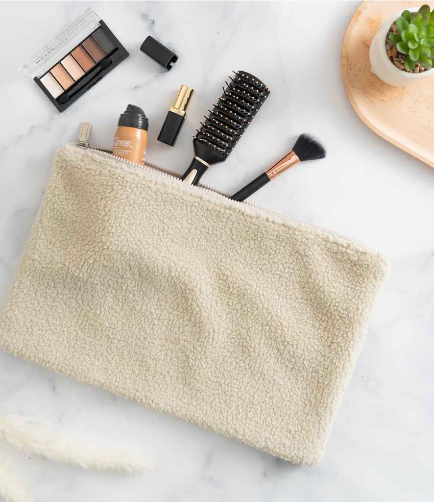 Brand Lab Borg Fleece Accessory Sleeve in Natural, front view