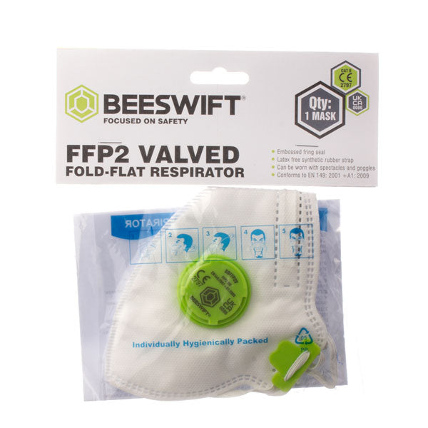 B-Safe B-Brand Fold Flat P2 Mask Valv Pos, main product image