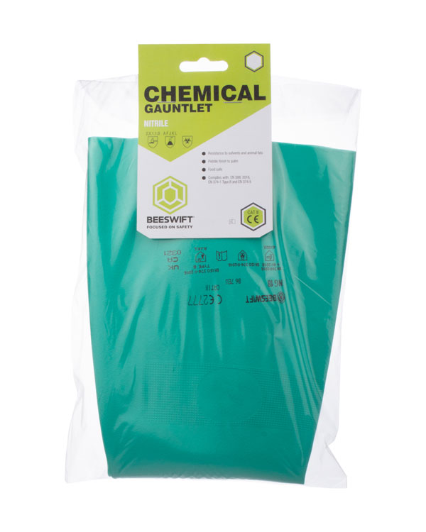 Click 18" Nitrile Gauntlet Green Xl, main product image