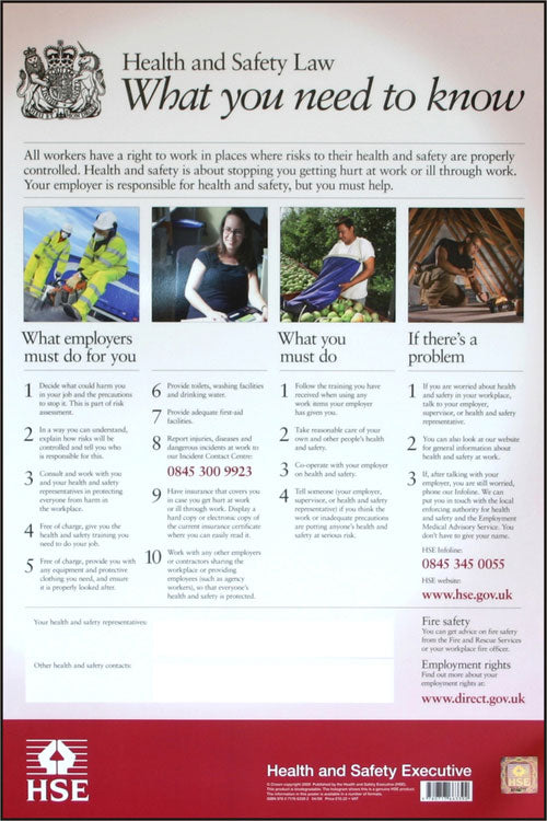 B-Safe HEALTH & SAFETY LAW POSTER PVC, main product image