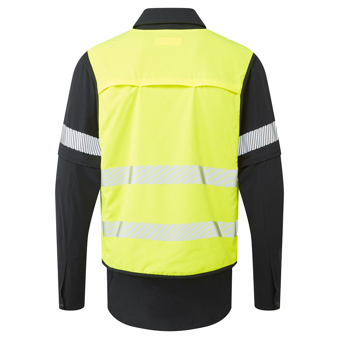 Portwest BX322 Ultimate Modular Hi-Vis 6-in-1 Shirt in Black/Yellow, back view
