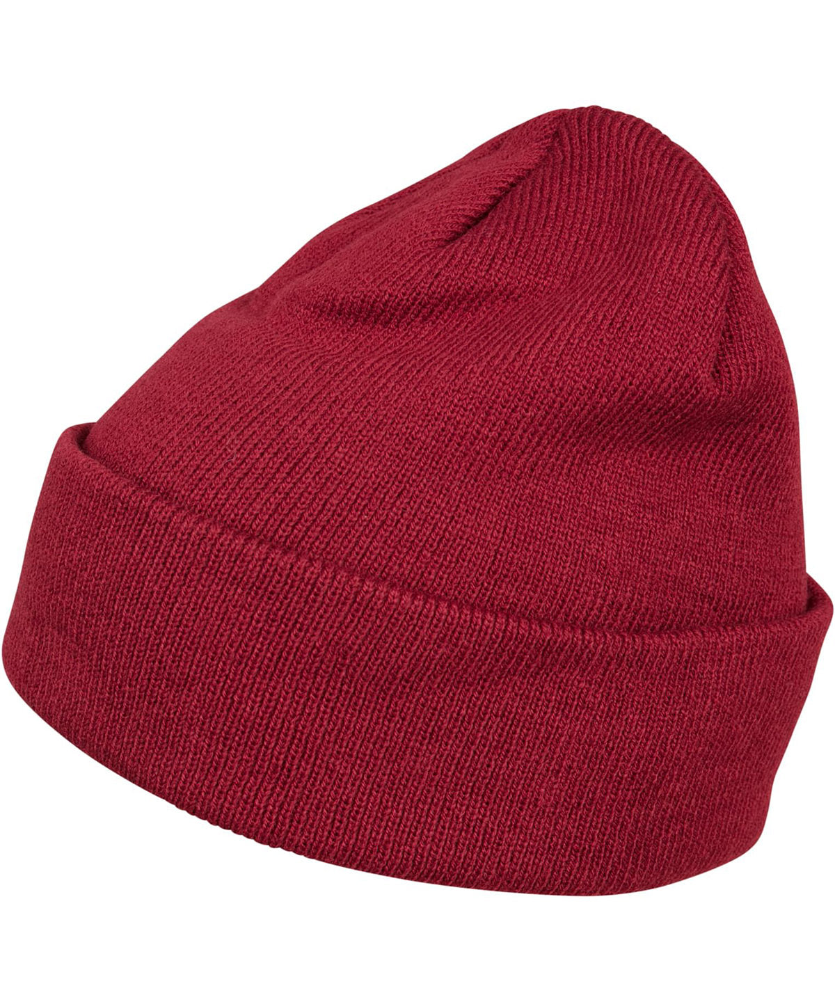 Build Your Brand Heavy knit beanie in Burgundy, front view