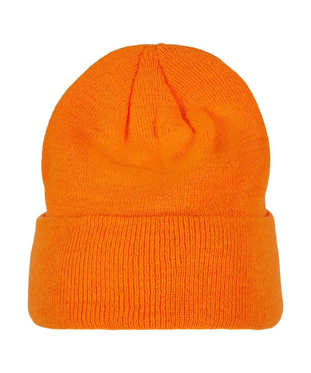 Build Your Brand Heavy knit beanie in Orange, front view