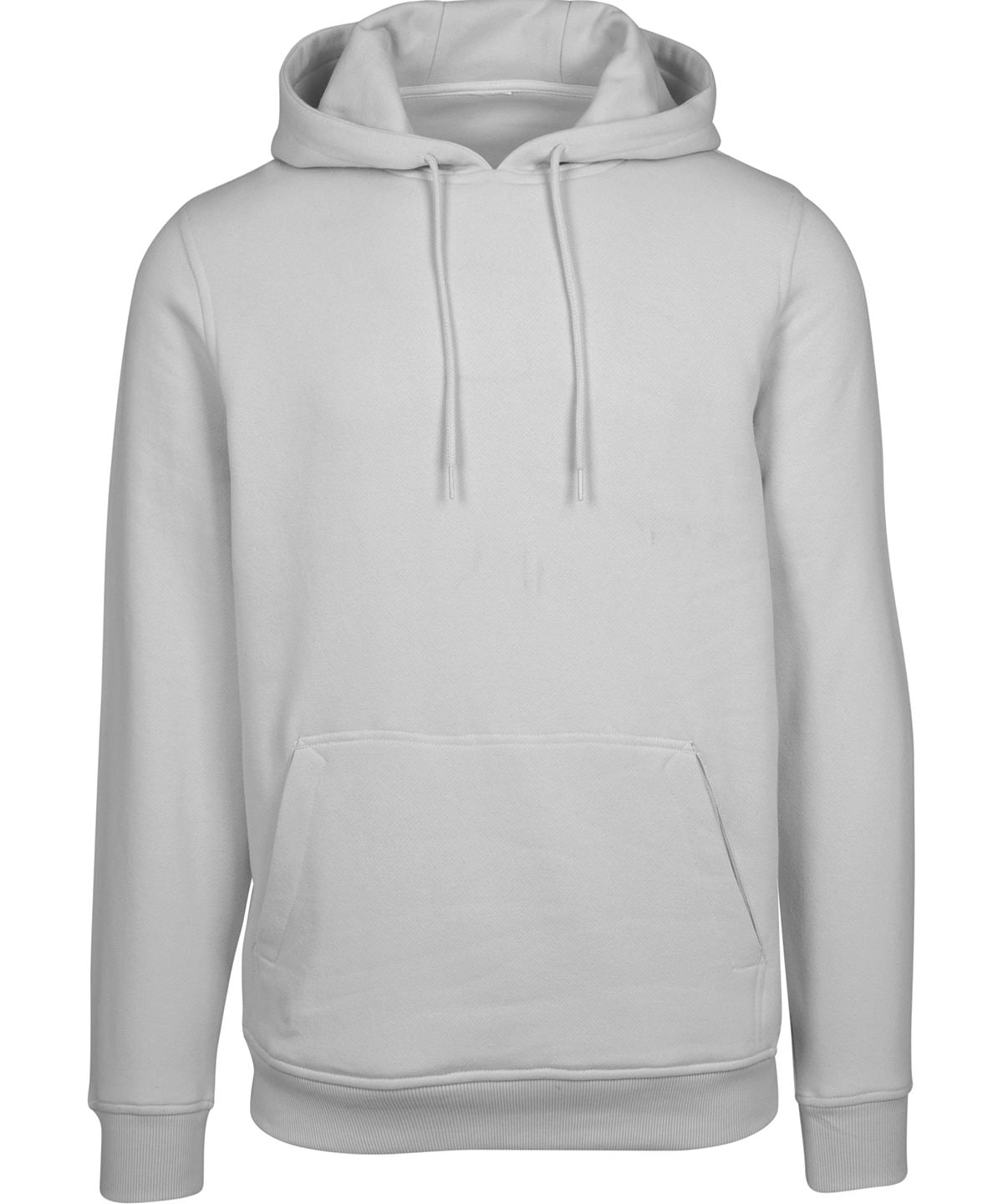 Build Your Brand Heavy hoodie in Light Asphalt, front view