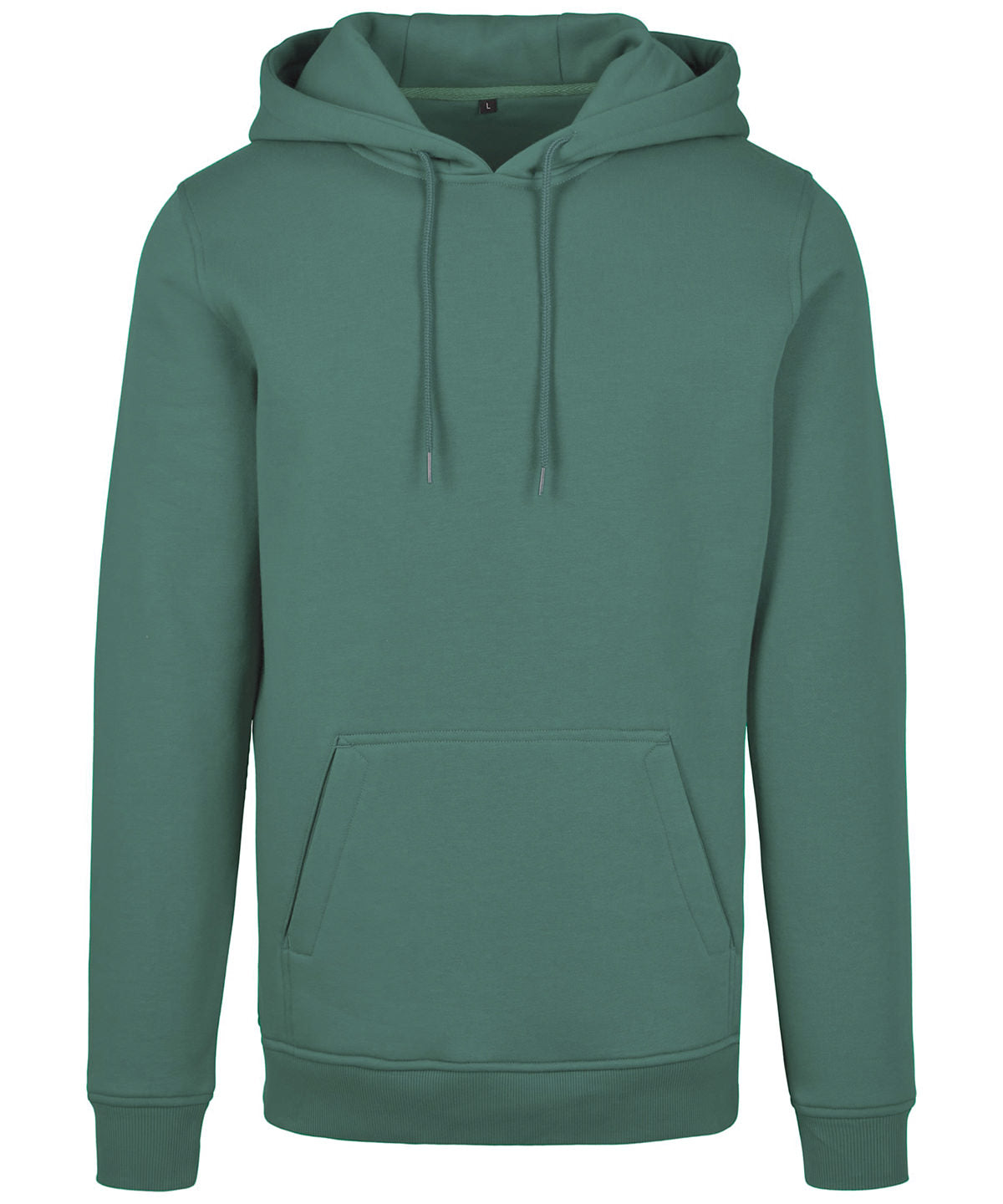 Build Your Brand Heavy hoodie in Pale Leaf, front view