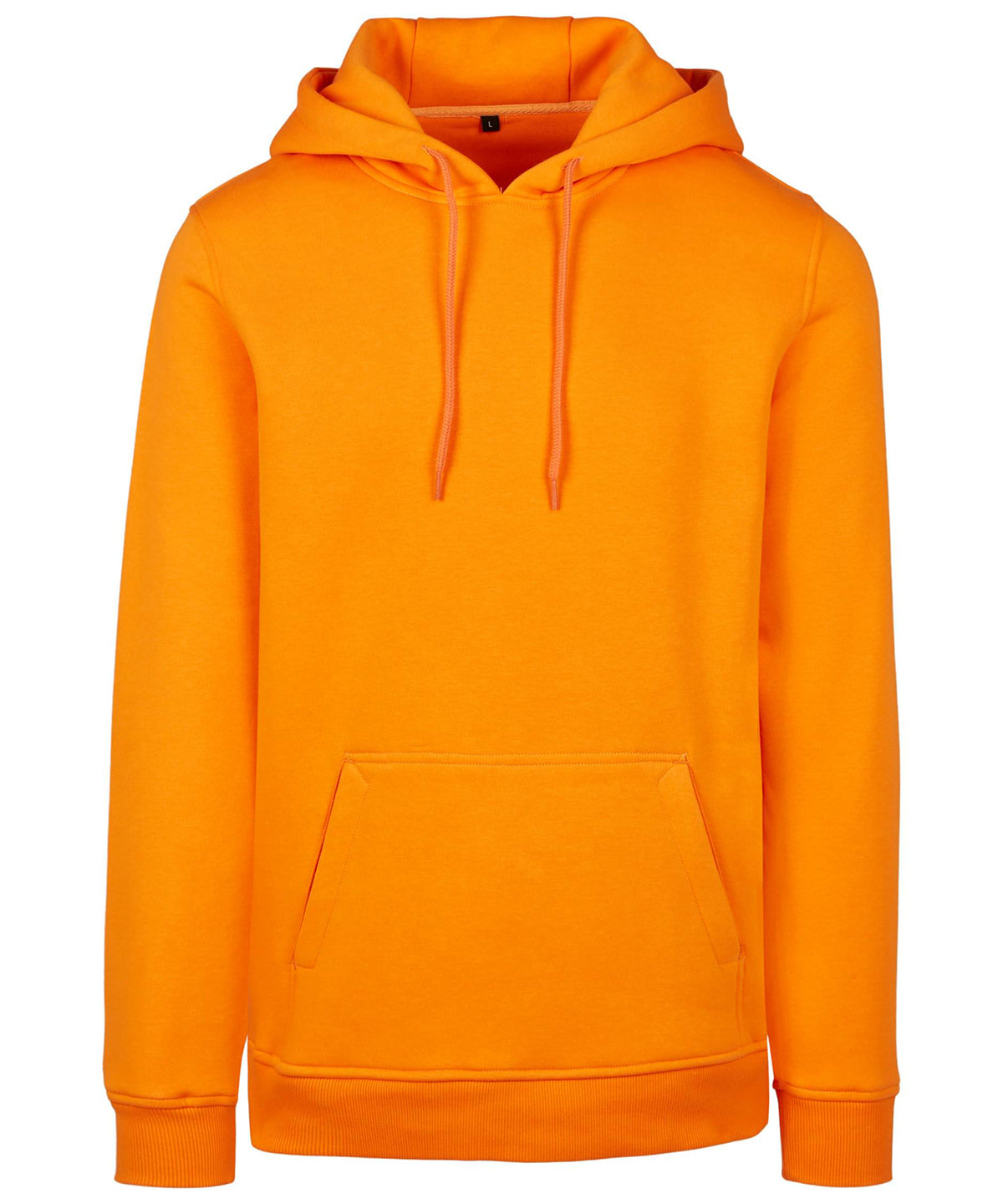 Build Your Brand Heavy hoodie in Paradise Orange, front view