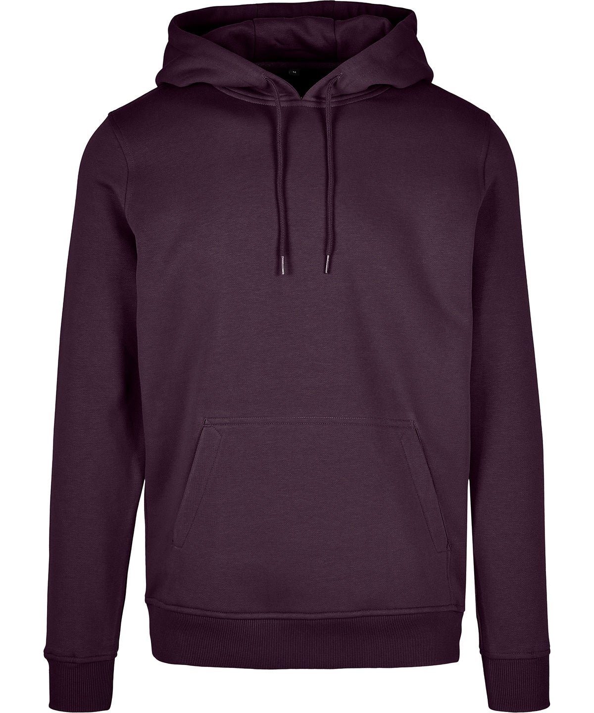 Build Your Brand Heavy hoodie in Plum Purple, front view