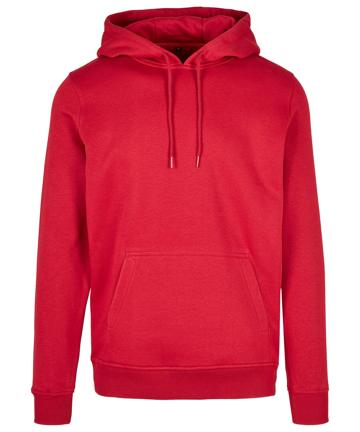 Build Your Brand Heavy hoodie in Ruby, front view