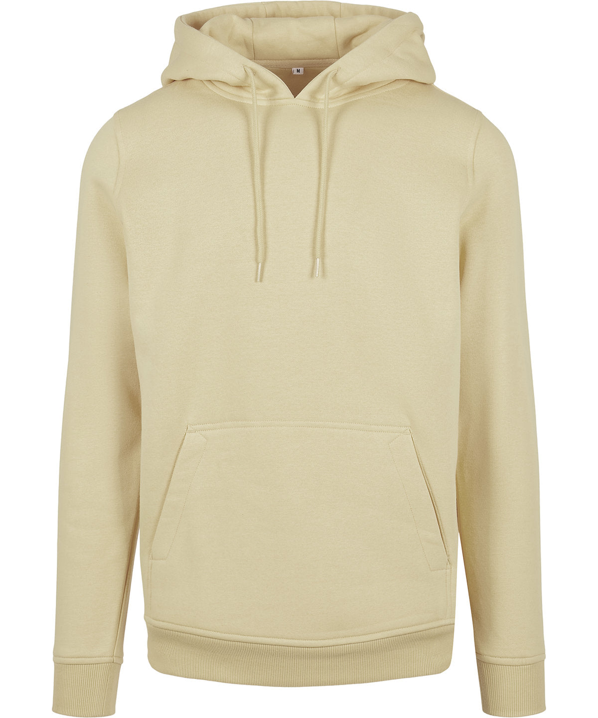 Build Your Brand Heavy hoodie in Soft Yellow, front view