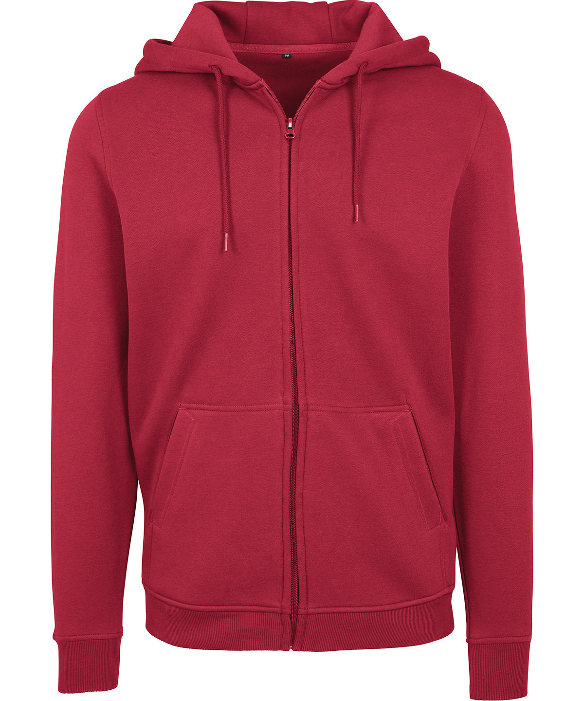 Build Your Brand Heavy zip hoodie in Burgundy, front view