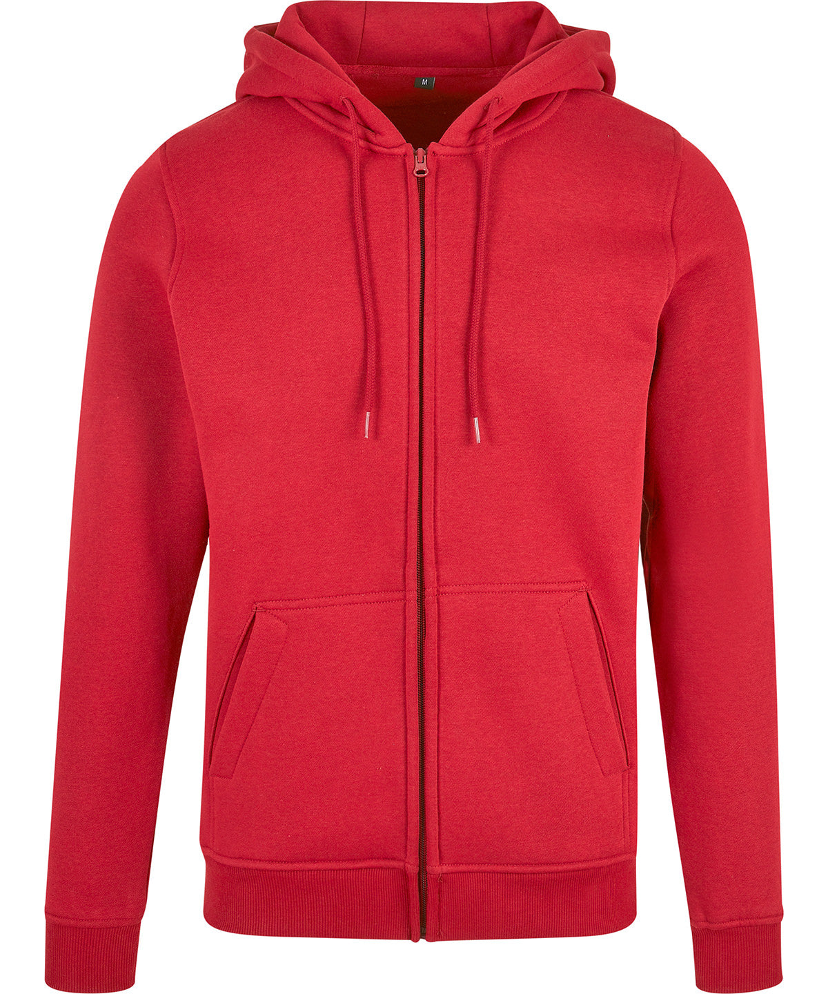 Build Your Brand Heavy zip hoodie in City Red, front view