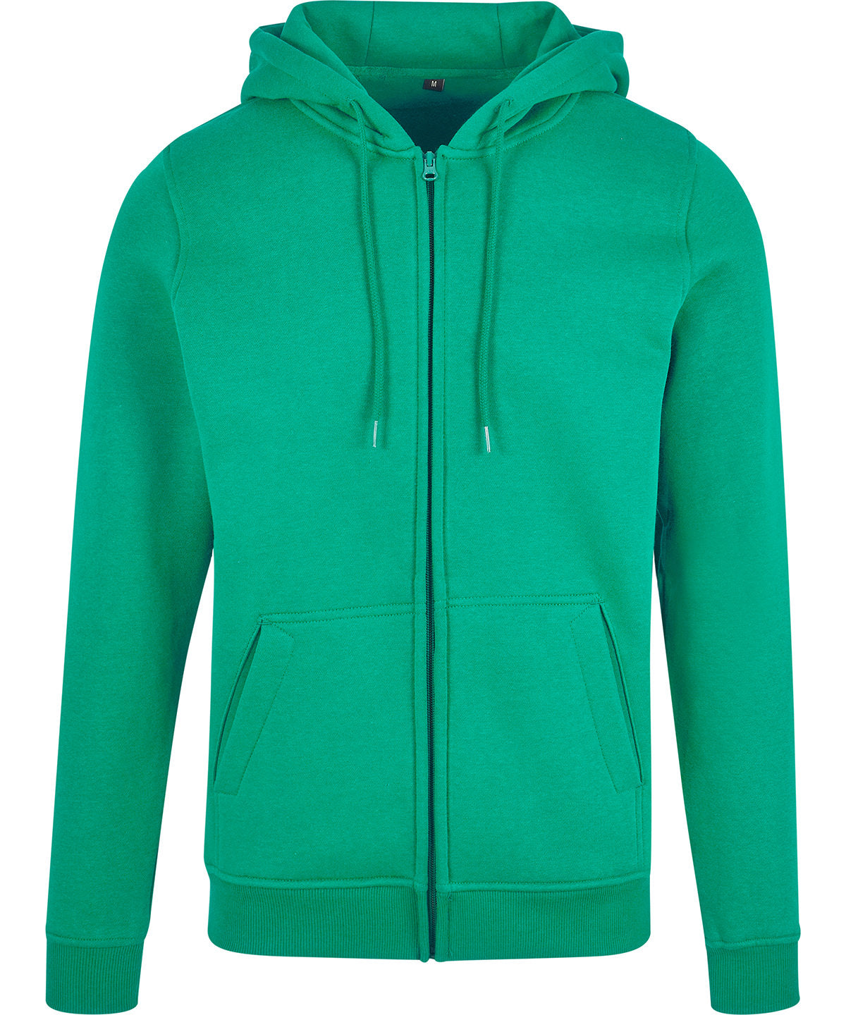 Build Your Brand Heavy zip hoodie in Grass Green, front view