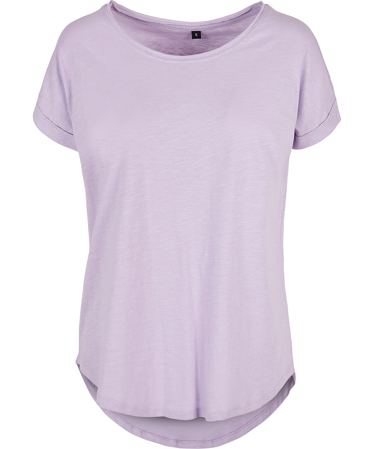 Build Your Brand Women's long slub tee in Lilac, front view
