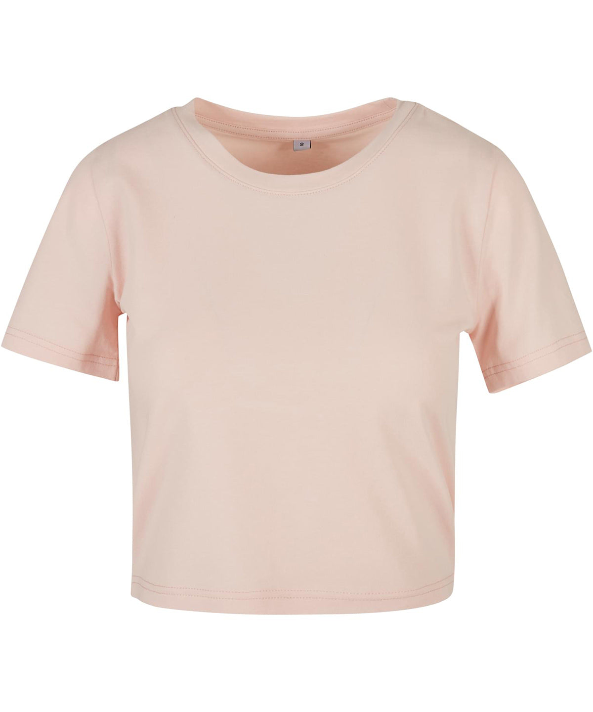 Build Your Brand Women's cropped tee in Pink, front view