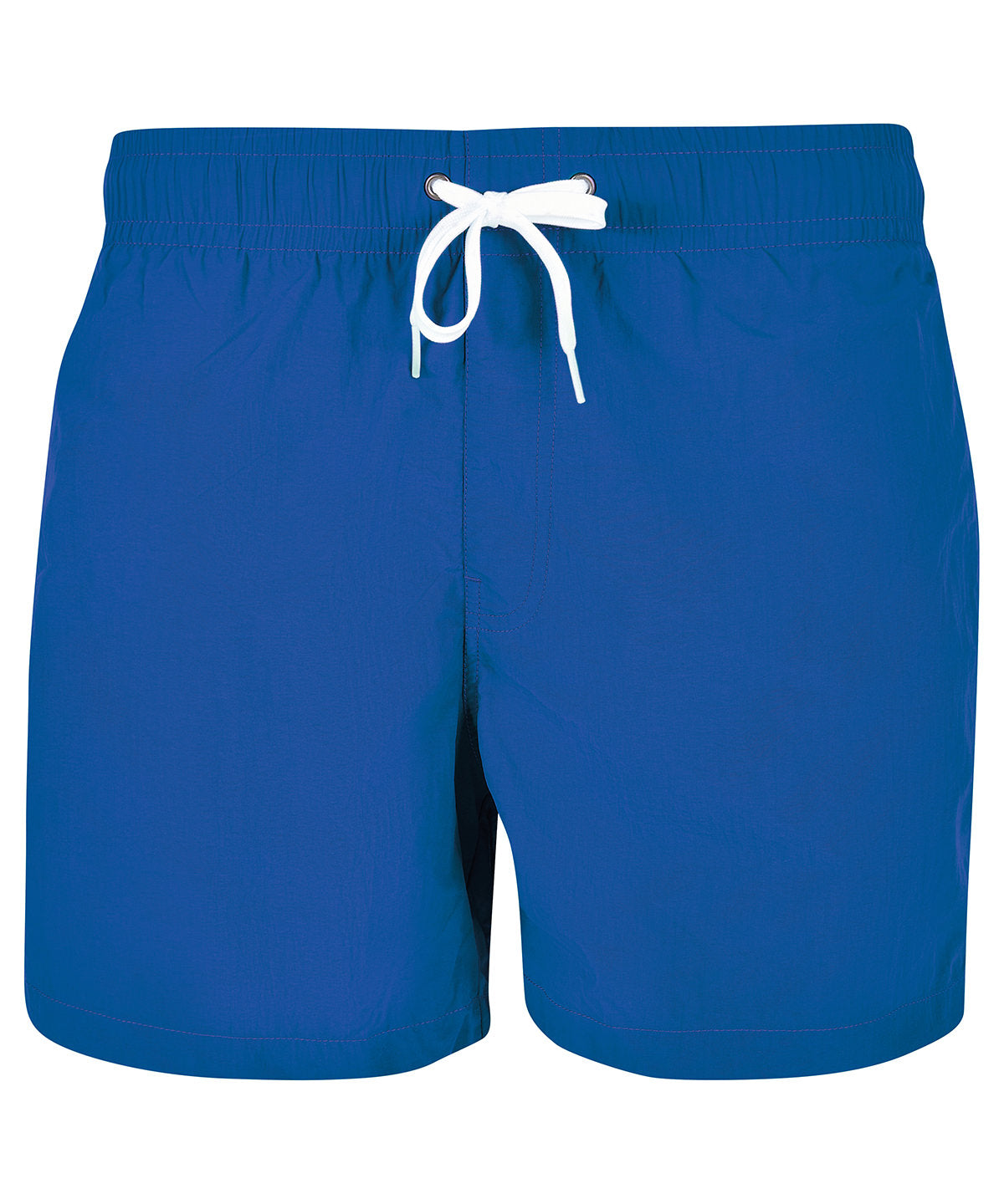 Build Your Brand Swim shorts in Cobalt Blue, front view