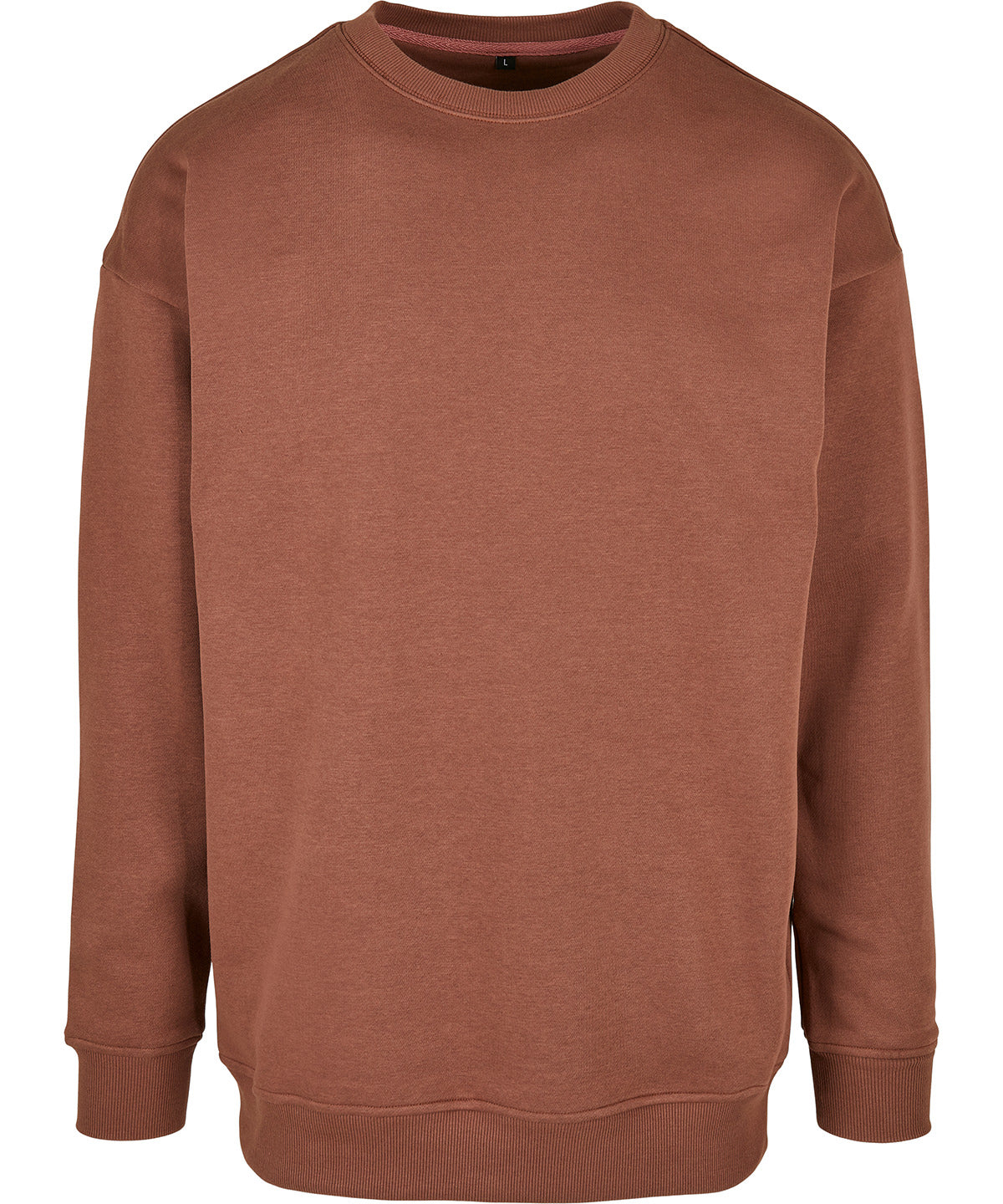Build Your Brand Sweat crew neck in Bark, front view