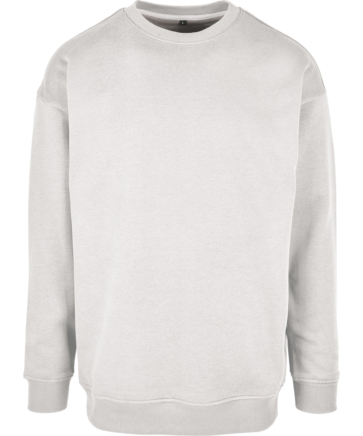 Build Your Brand Sweat crew neck in Light Asphalt, front view