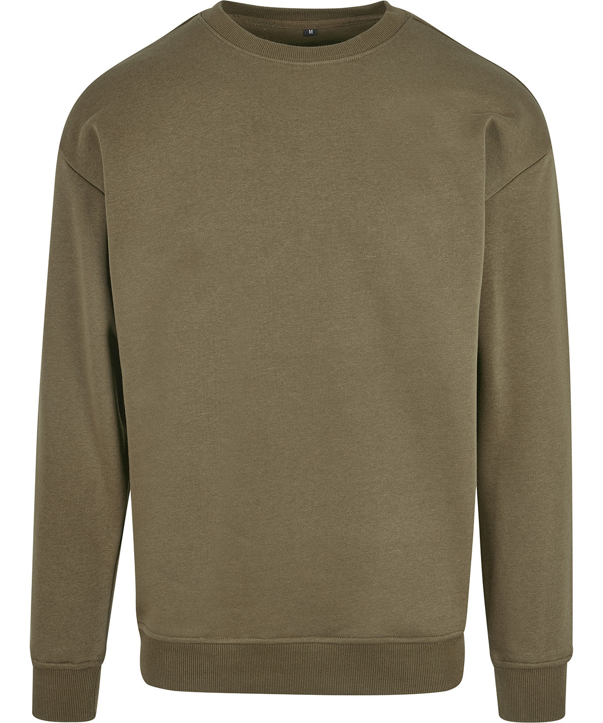 Build Your Brand Sweat crew neck in Olive, front view