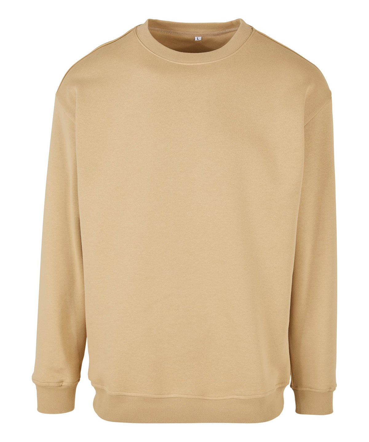 Build Your Brand Sweat crew neck in Union Beige, front view