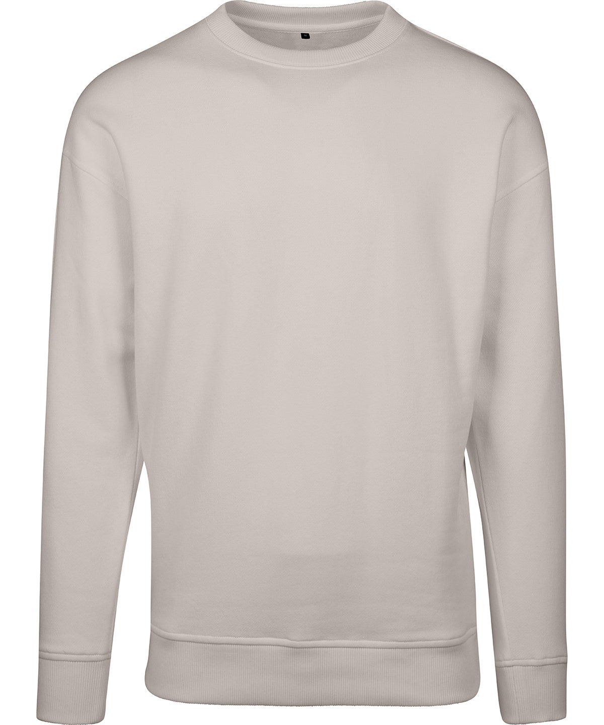 Build Your Brand Sweat crew neck in White Sand, front view