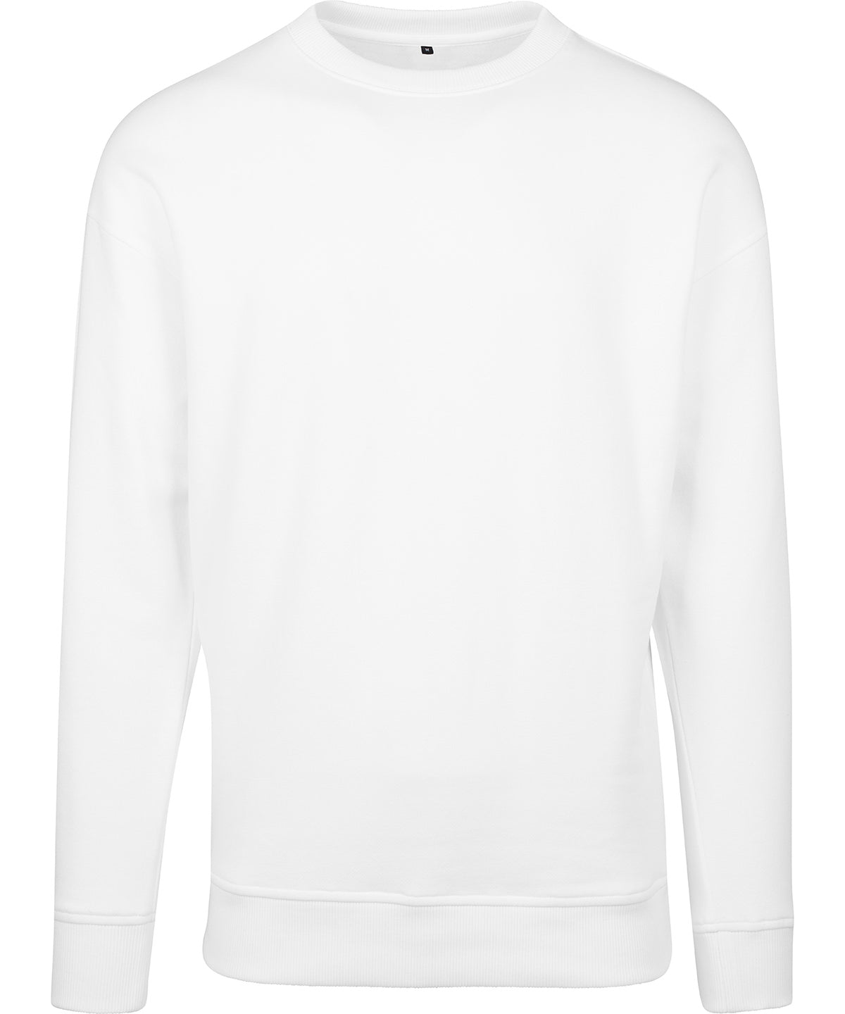 Build Your Brand Sweat crew neck in White, front view