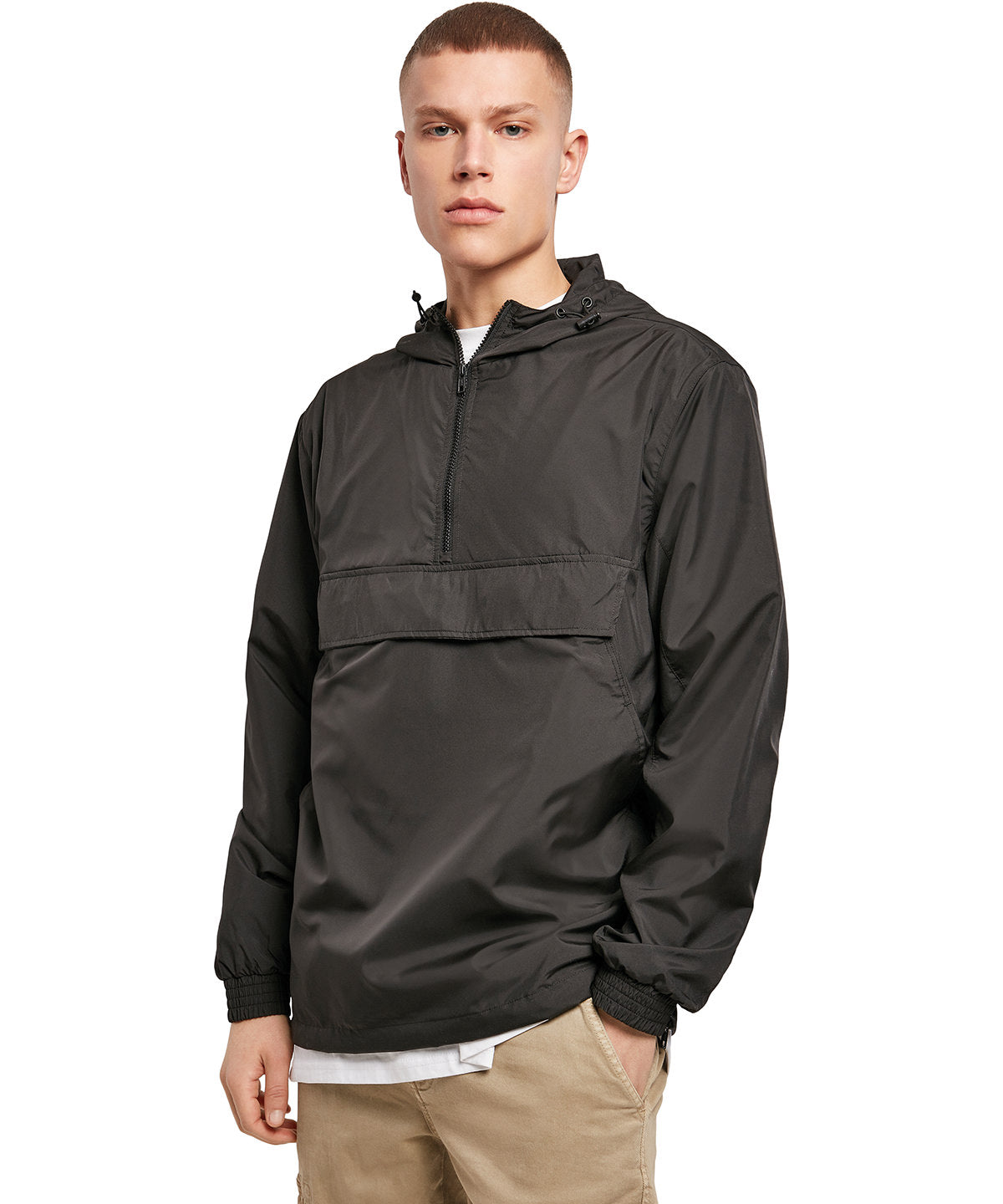 Build Your Brand Basic pullover jacket, lifestyle photo