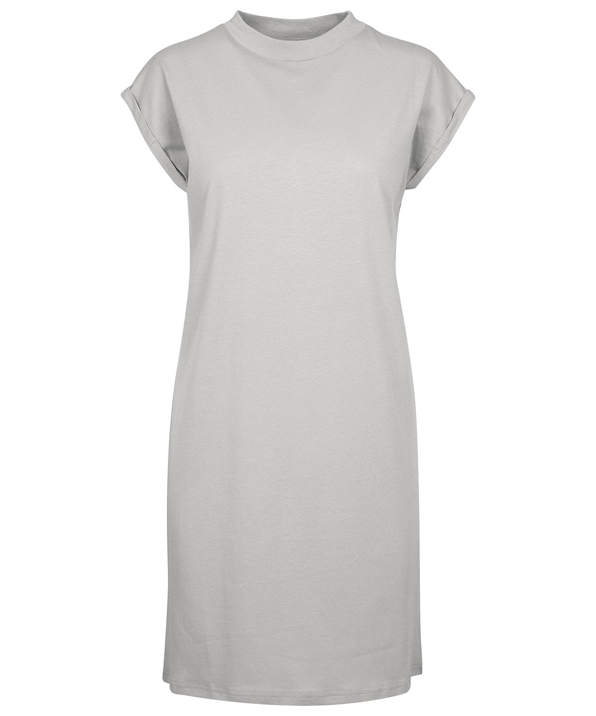 Build Your Brand Women's turtle extended shoulder dress in Light Asphalt, front view