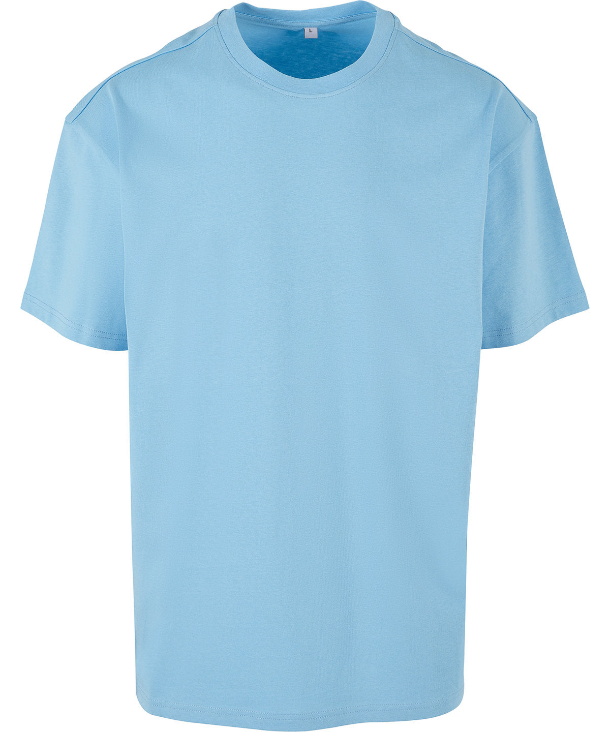 Build Your Brand Heavy oversized tee in Baltic Blue, front view
