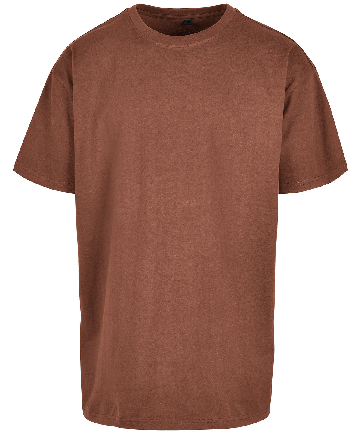 Build Your Brand Heavy oversized tee in Bark, front view