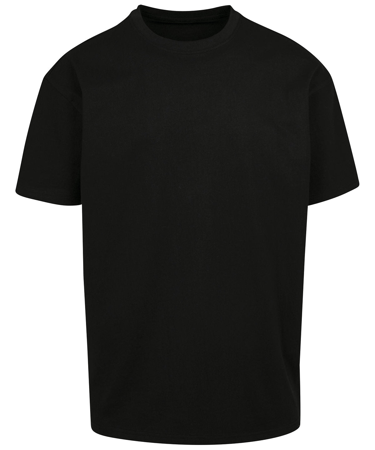 Build Your Brand Heavy oversized tee in Black, front view