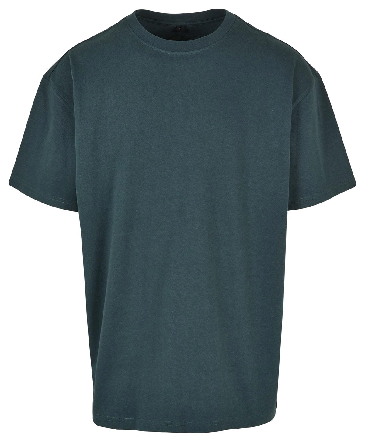 Build Your Brand Heavy oversized tee in Bottle Green, front view