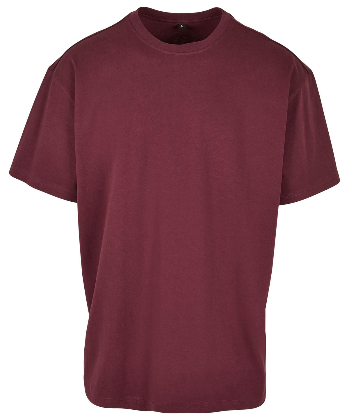 Build Your Brand Heavy oversized tee in Cherry, front view